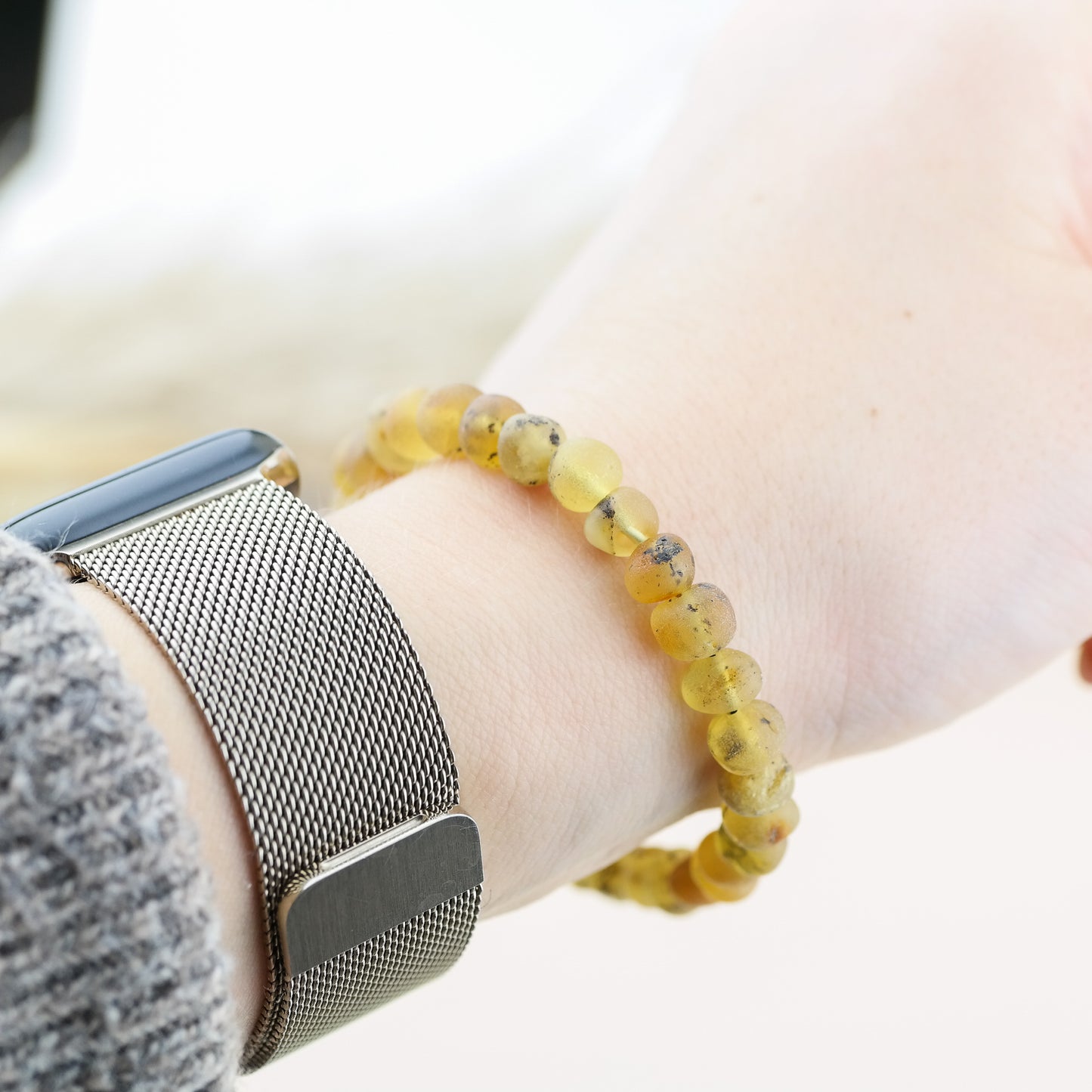 Raw honey amber bracelets for men and women