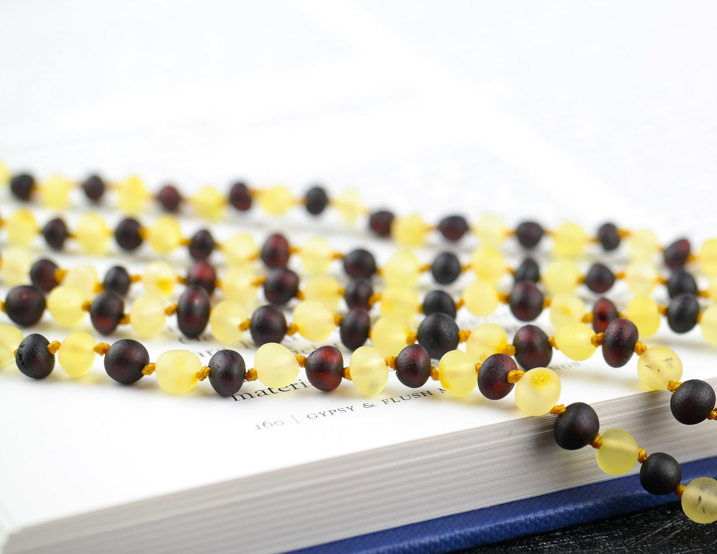Raw natural amber necklace for kids