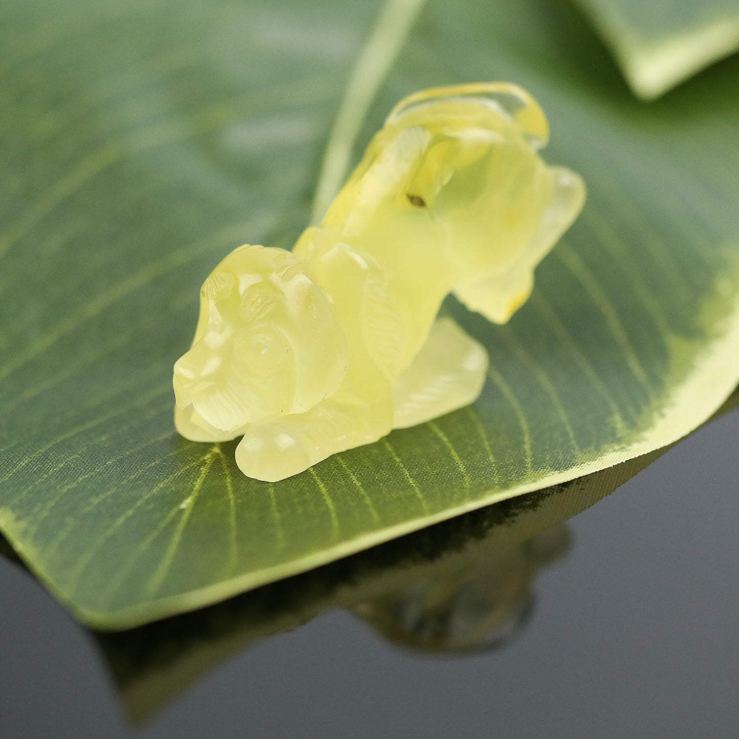 Hand carved natural Baltic amber DOG figurine for home decor or perfect as a gift for housewarming