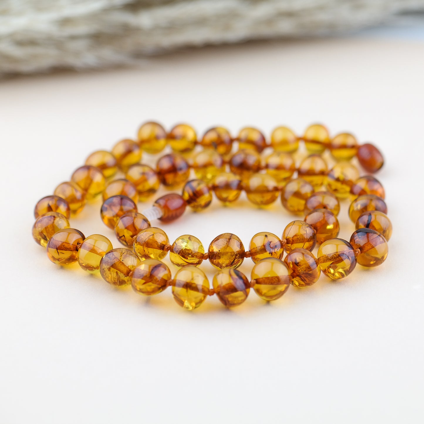 Stunning amber necklace from large baroque beads