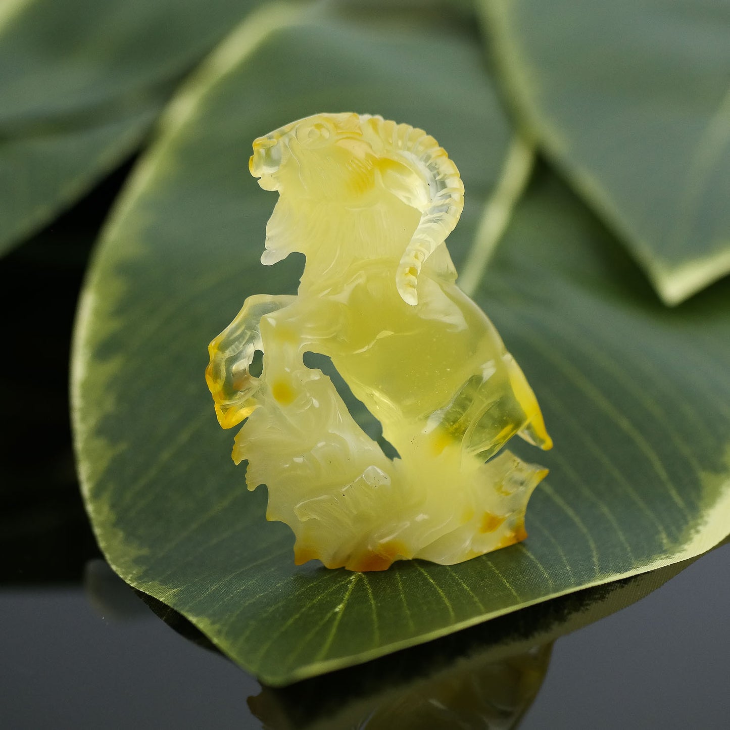 Capricorn natural amber figurine