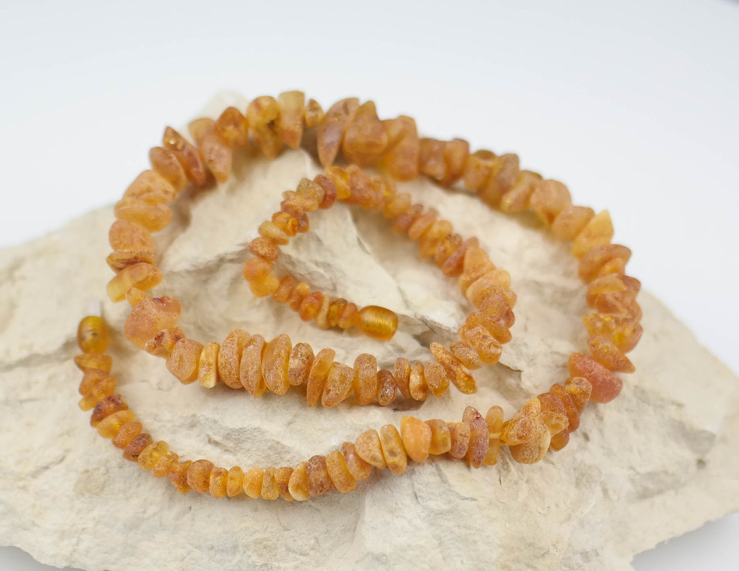 Beautiful honey amber necklace from chip style beads