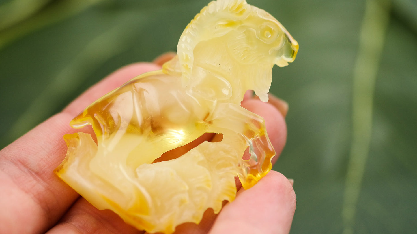 Capricorn natural amber figurine