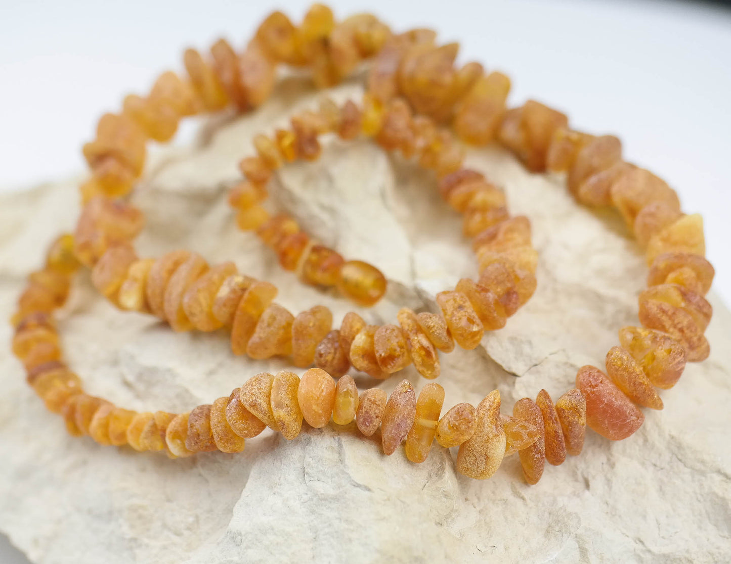 Beautiful honey amber necklace from chip style beads