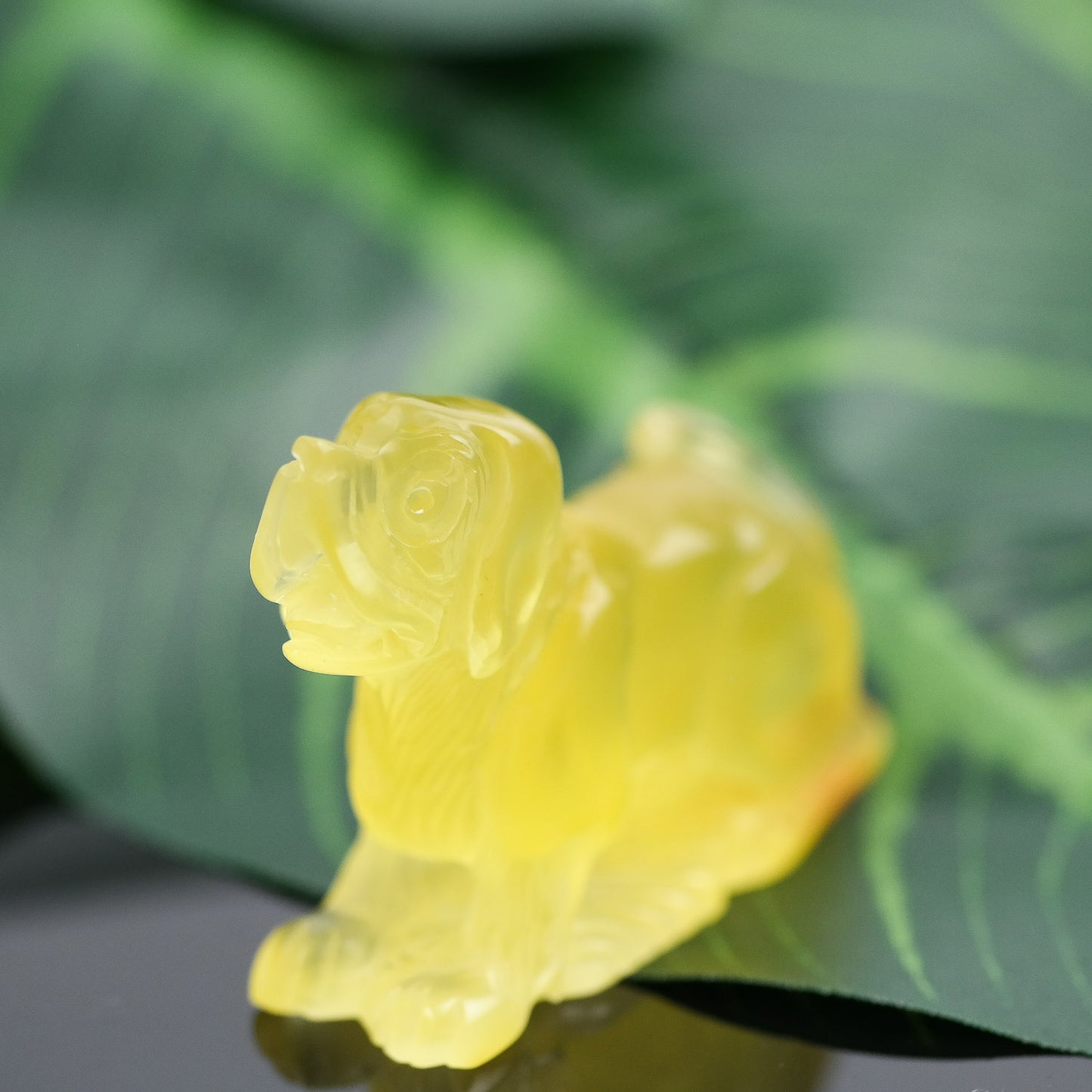 Hand carved Baltic amber figurine for dog owners