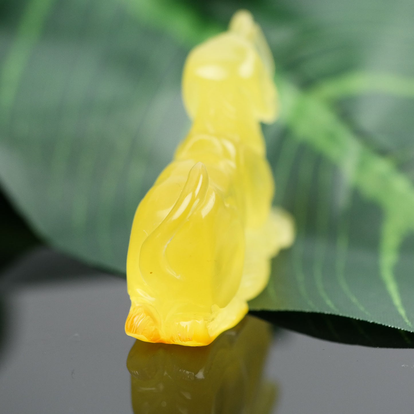Hand carved Baltic amber figurine for dog owners