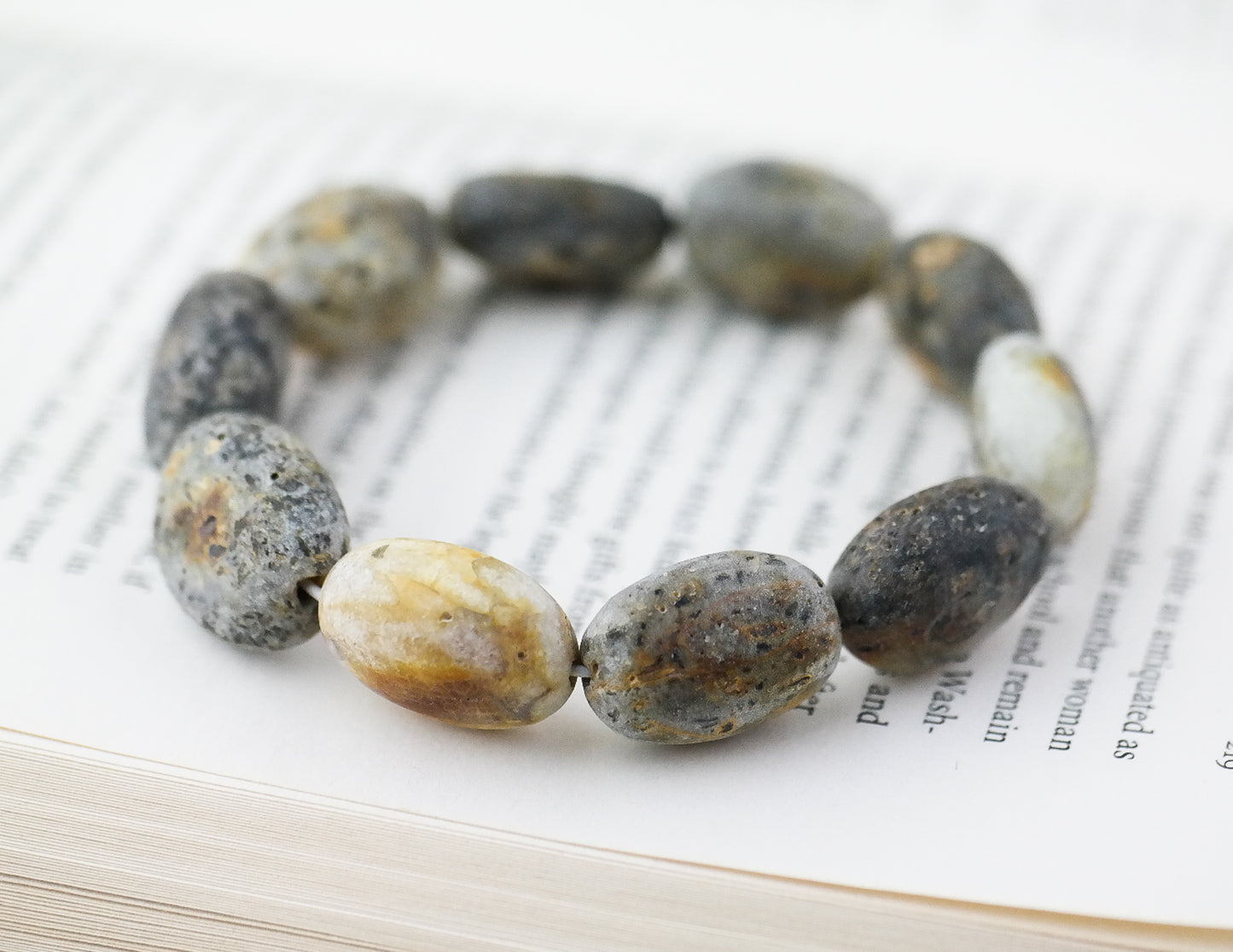 Unique raw amber bracelet for women