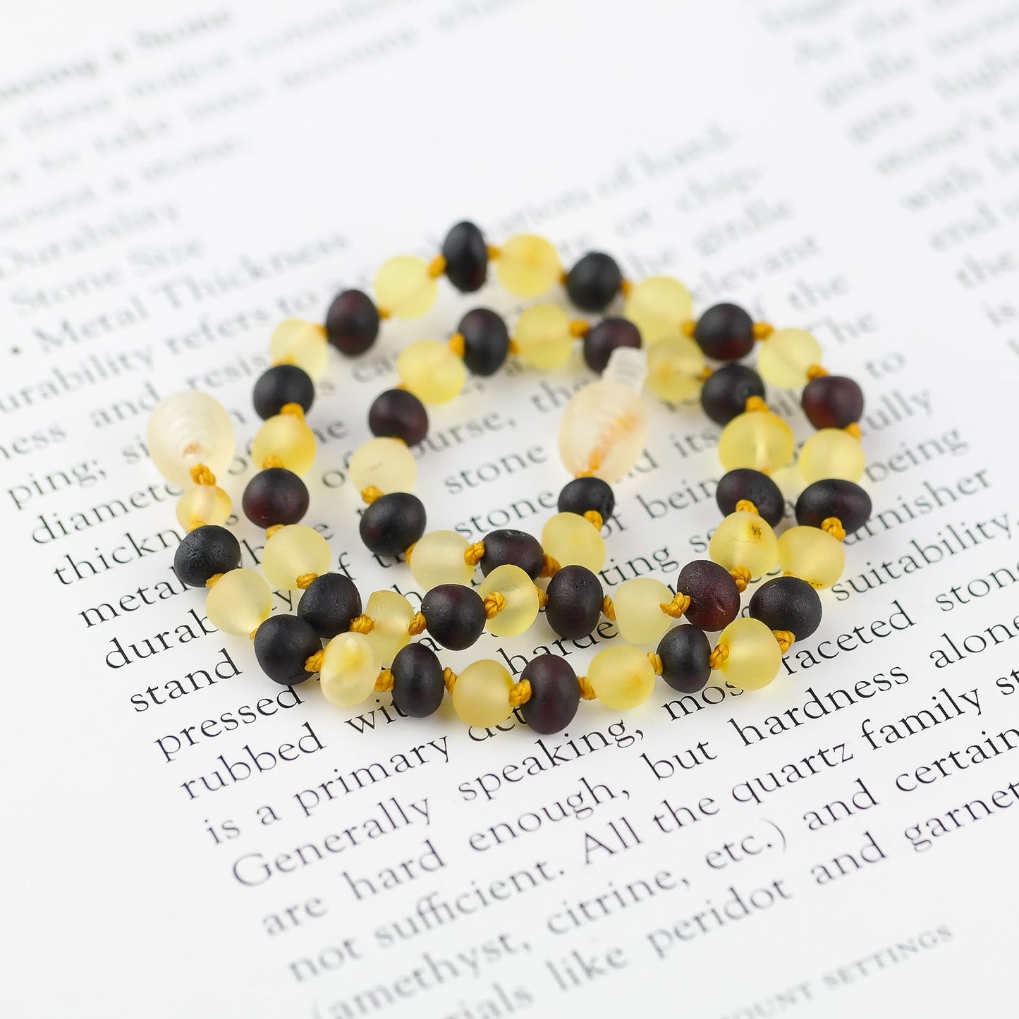 Raw natural amber necklace for kids