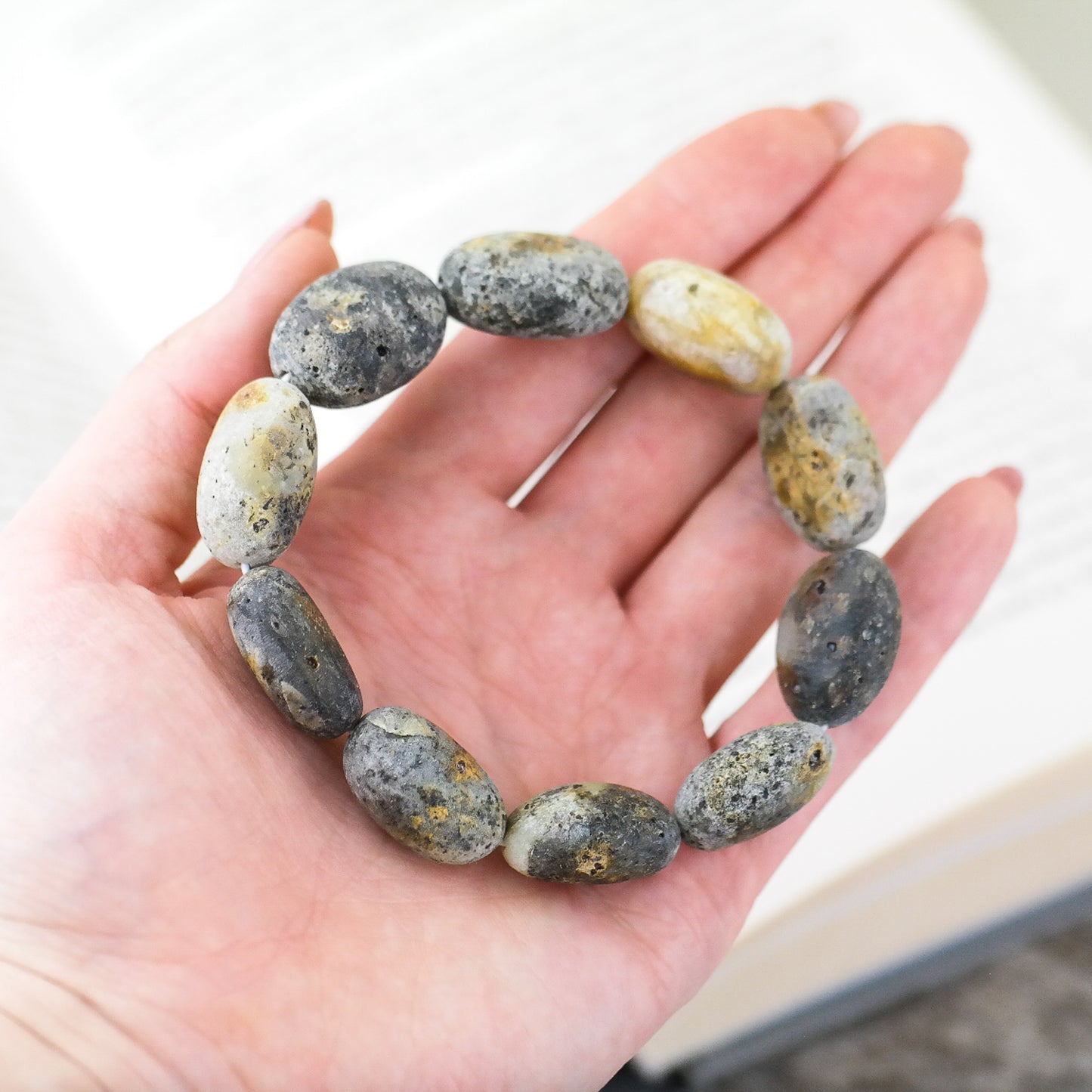 Unique raw amber bracelet for women