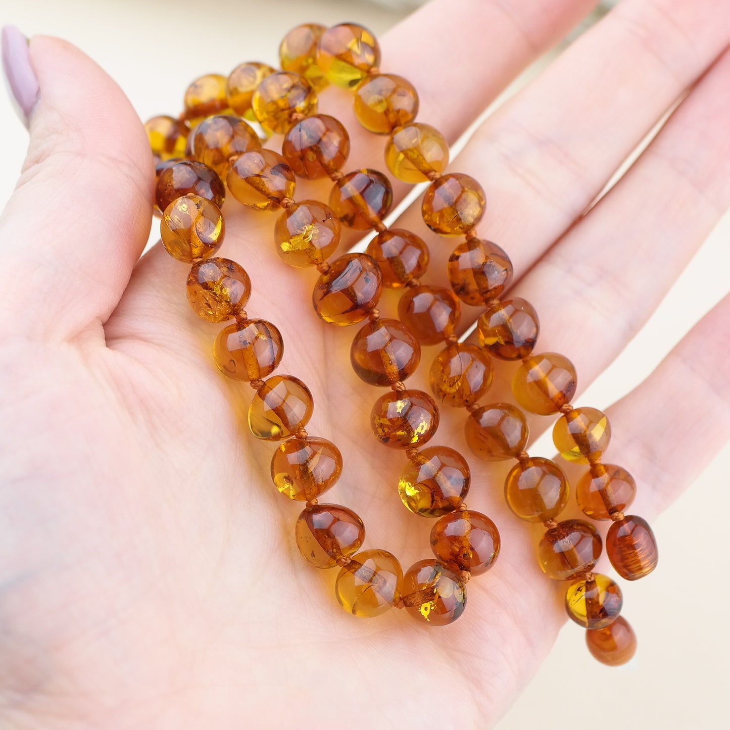 Stunning amber necklace from large baroque beads