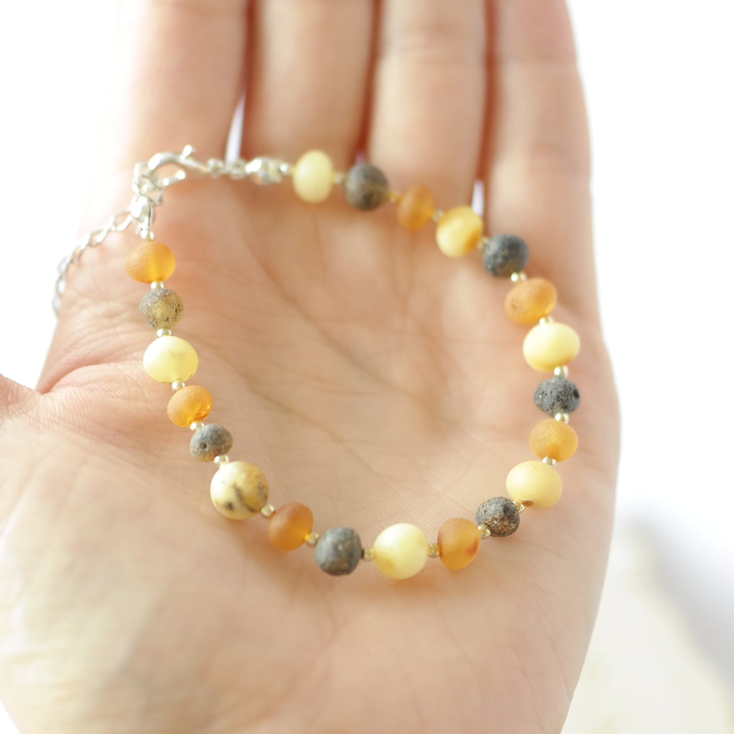 Natural raw Baltic amber set for women