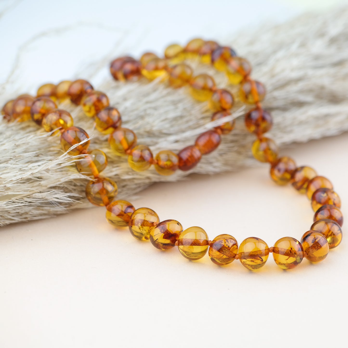 Stunning amber necklace from large baroque beads