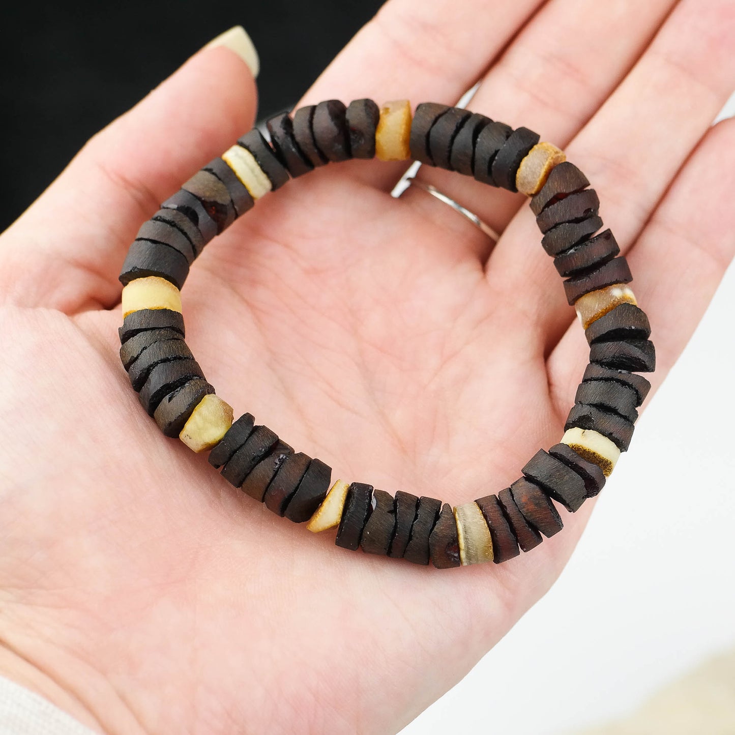 Natural raw cherry amber bracelet