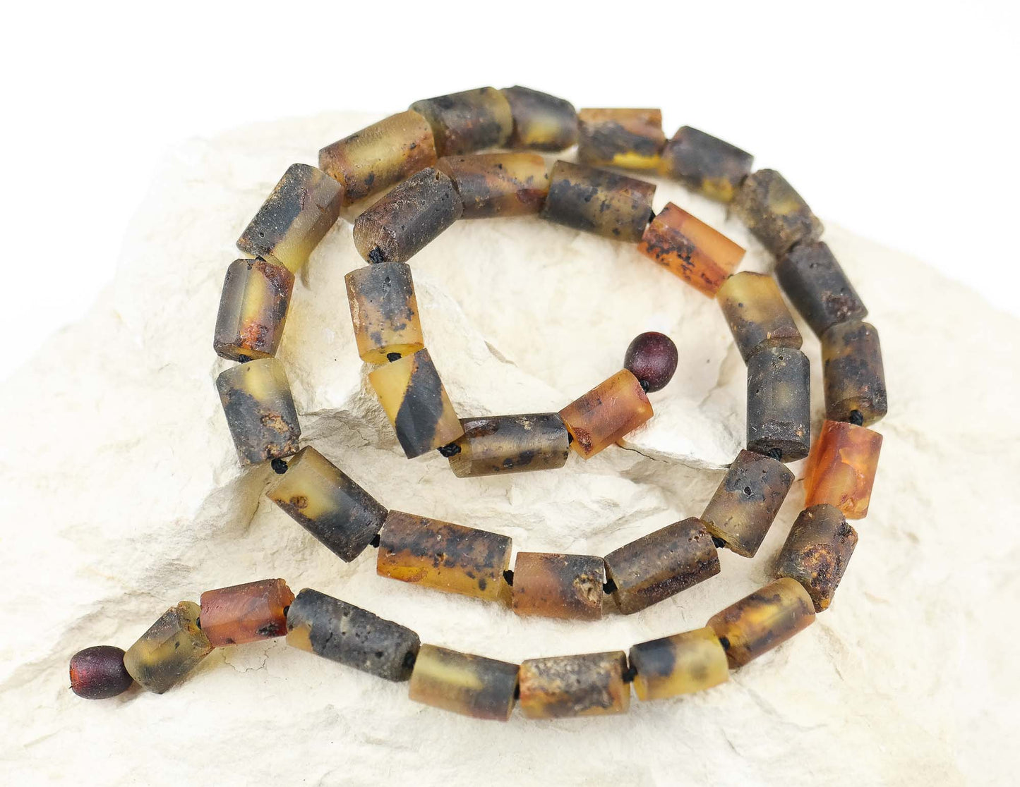 Raw amber necklace for men