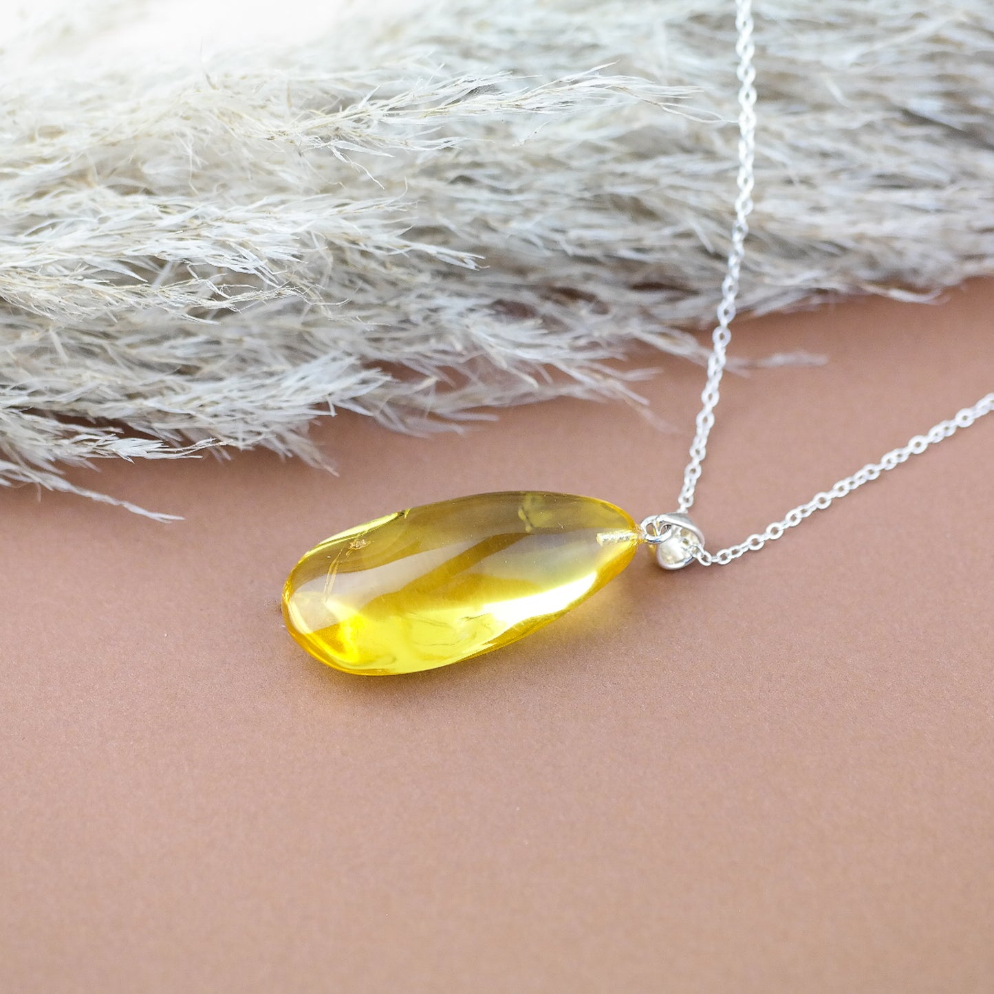 Beautiful lemon colour pendant from natural Baltic amber
