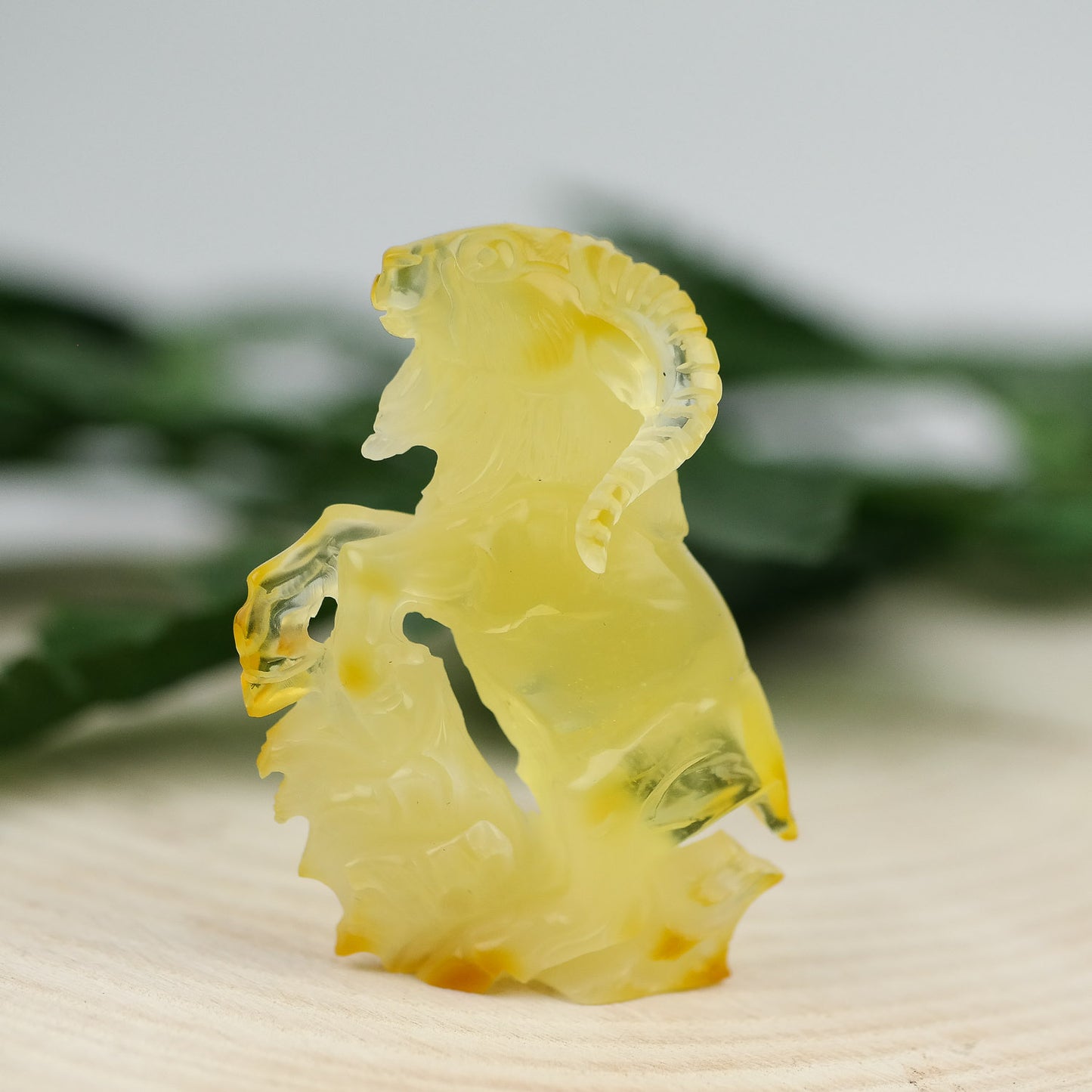 Capricorn natural amber figurine