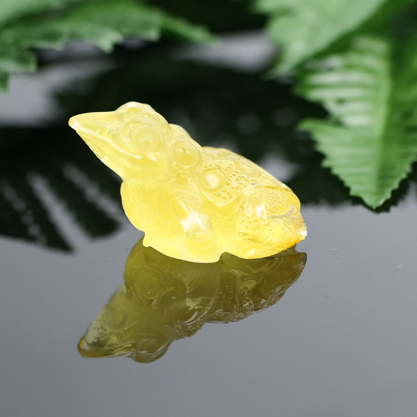 Hand carved natural Baltic amber frogs perfect as a housewarming gift
