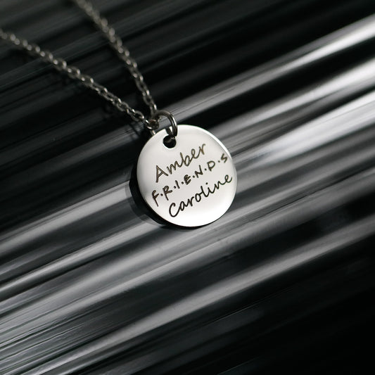 Stainless steal engraved FRIENDS necklace