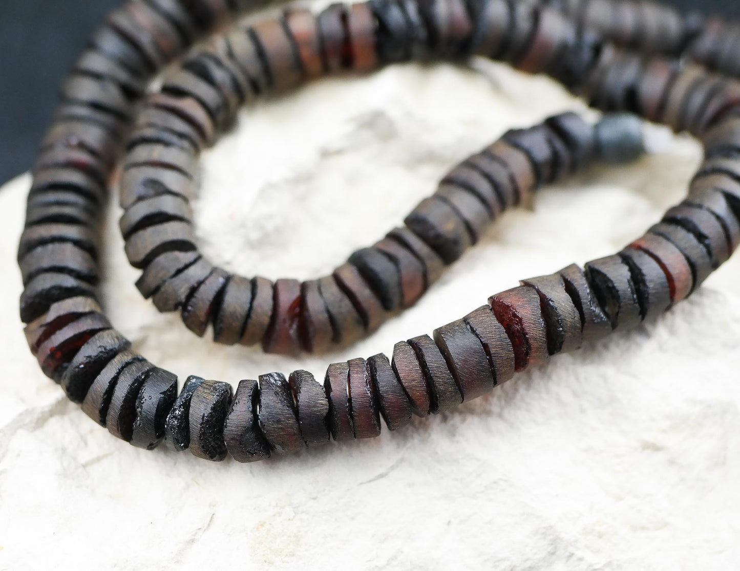 Raw cherry amber necklace for men