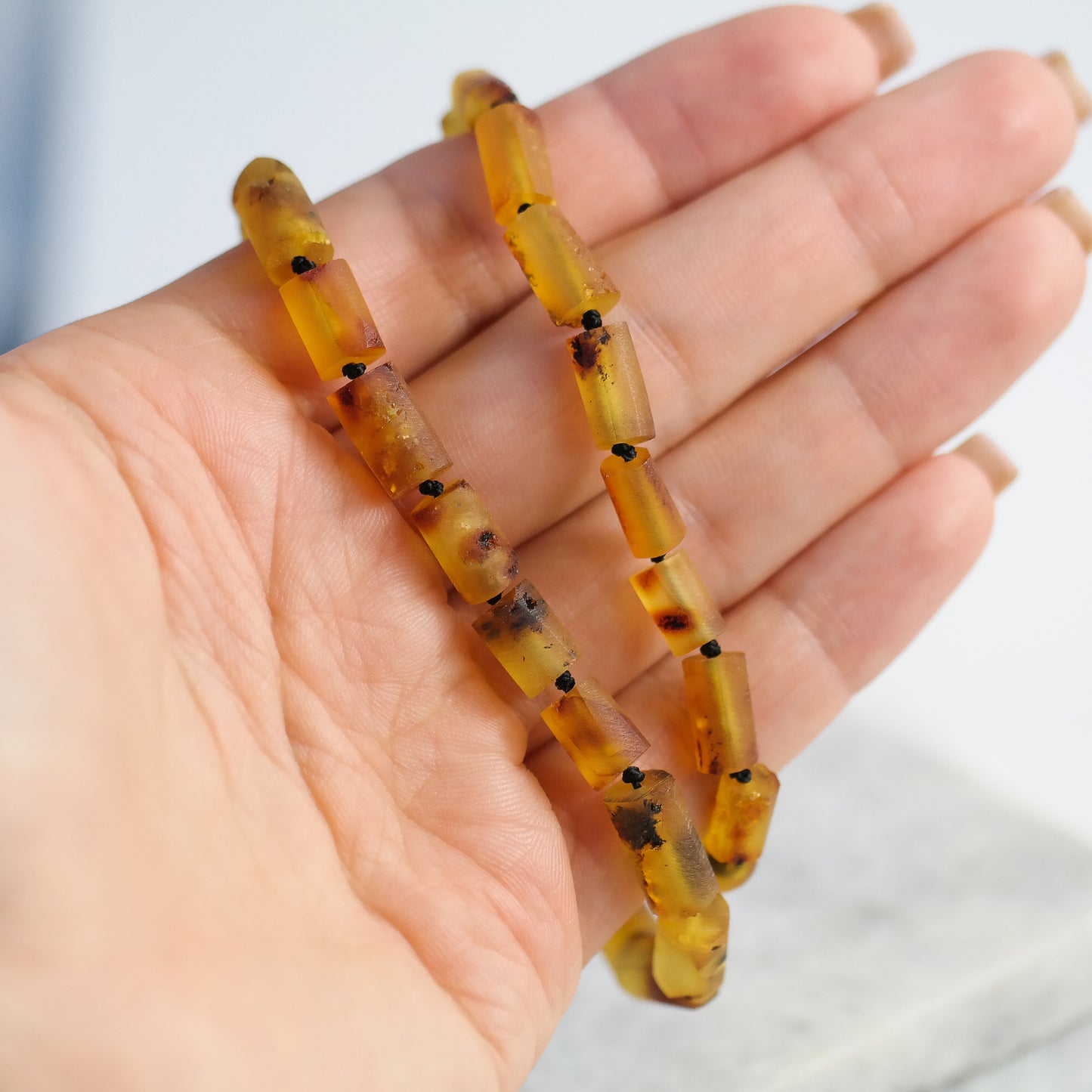 Raw natural Baltic amber choker necklace