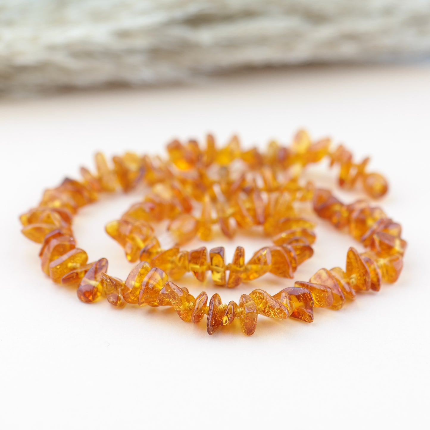 Chip style natural Baltic amber necklaces