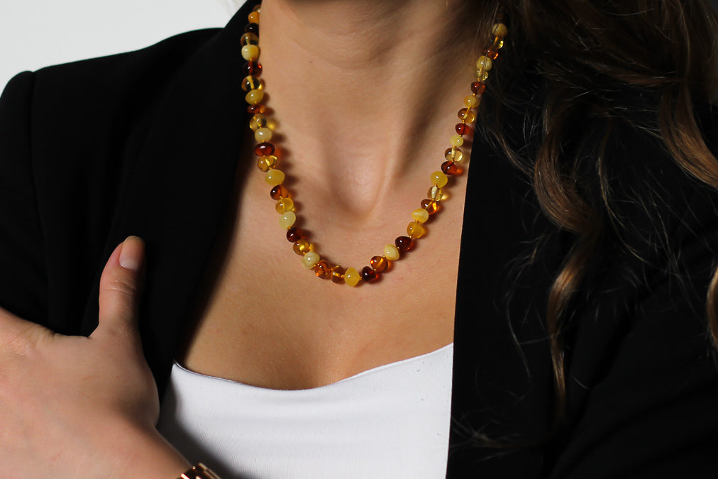 Baltic amber necklace from large baroque beads