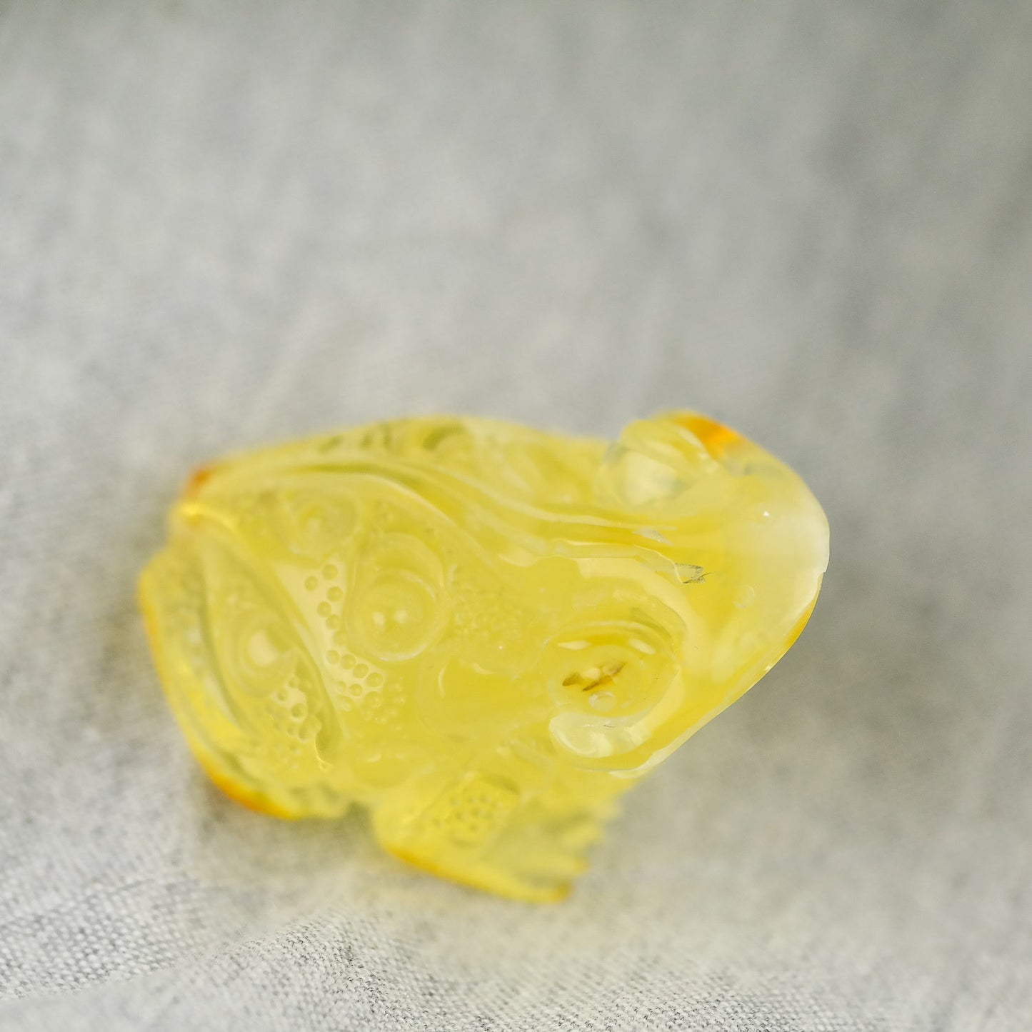 Hand carved natural Baltic amber frogs perfect as a housewarming gift