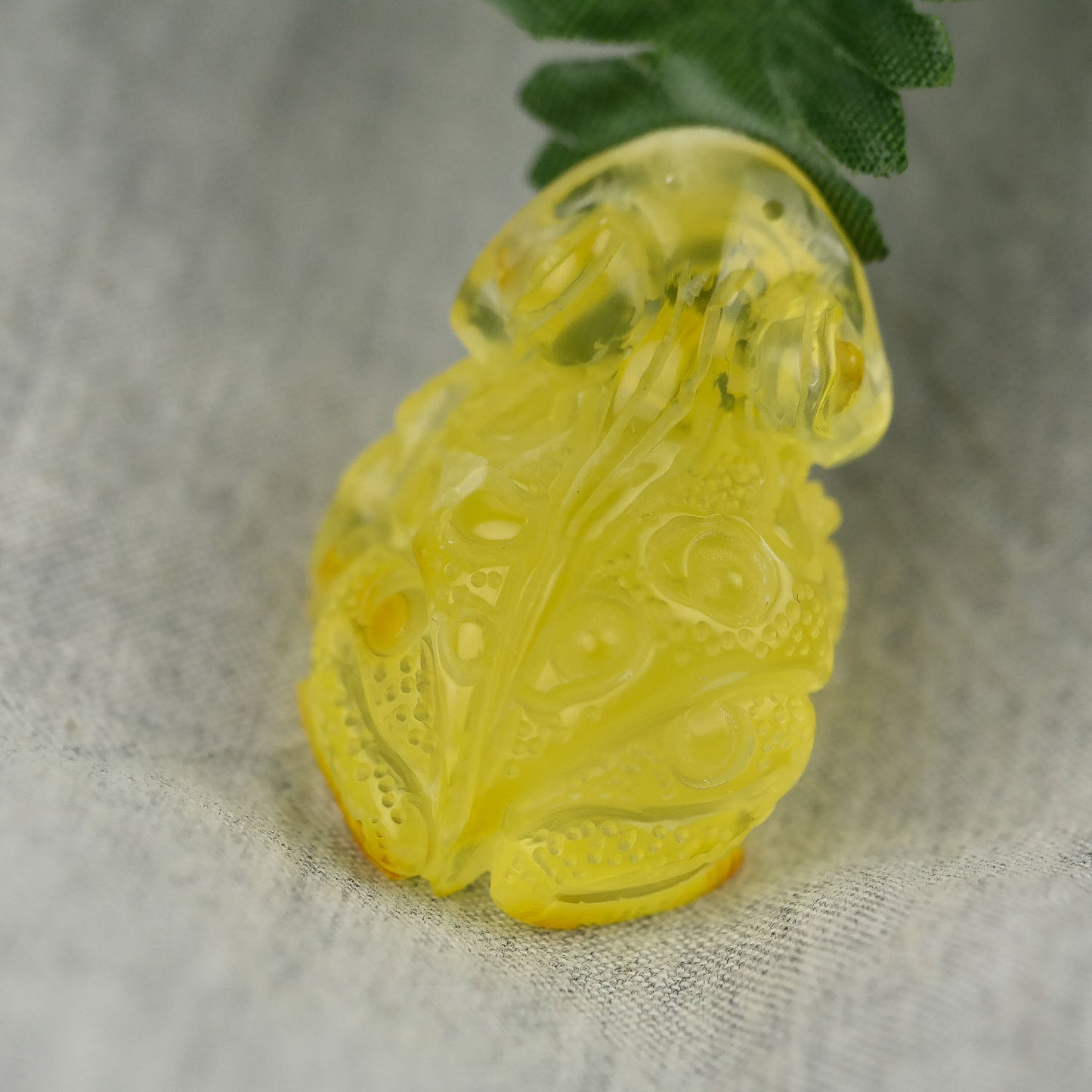 Hand carved natural Baltic amber frogs perfect as a housewarming gift