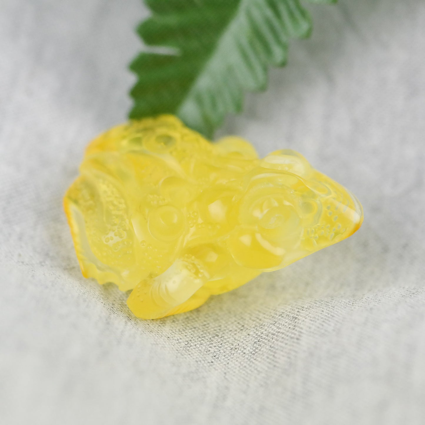 Hand carved natural Baltic amber frogs perfect as a housewarming gift