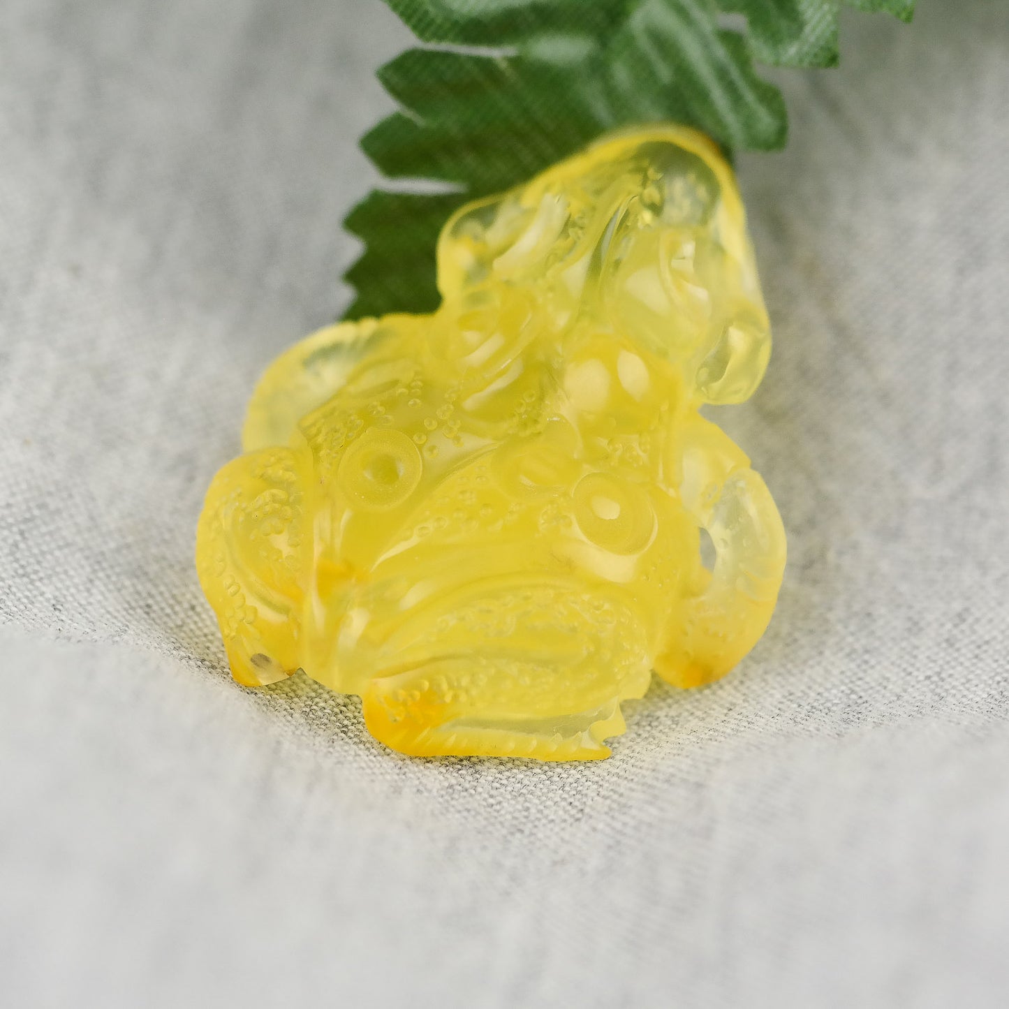Hand carved natural Baltic amber frogs perfect as a housewarming gift