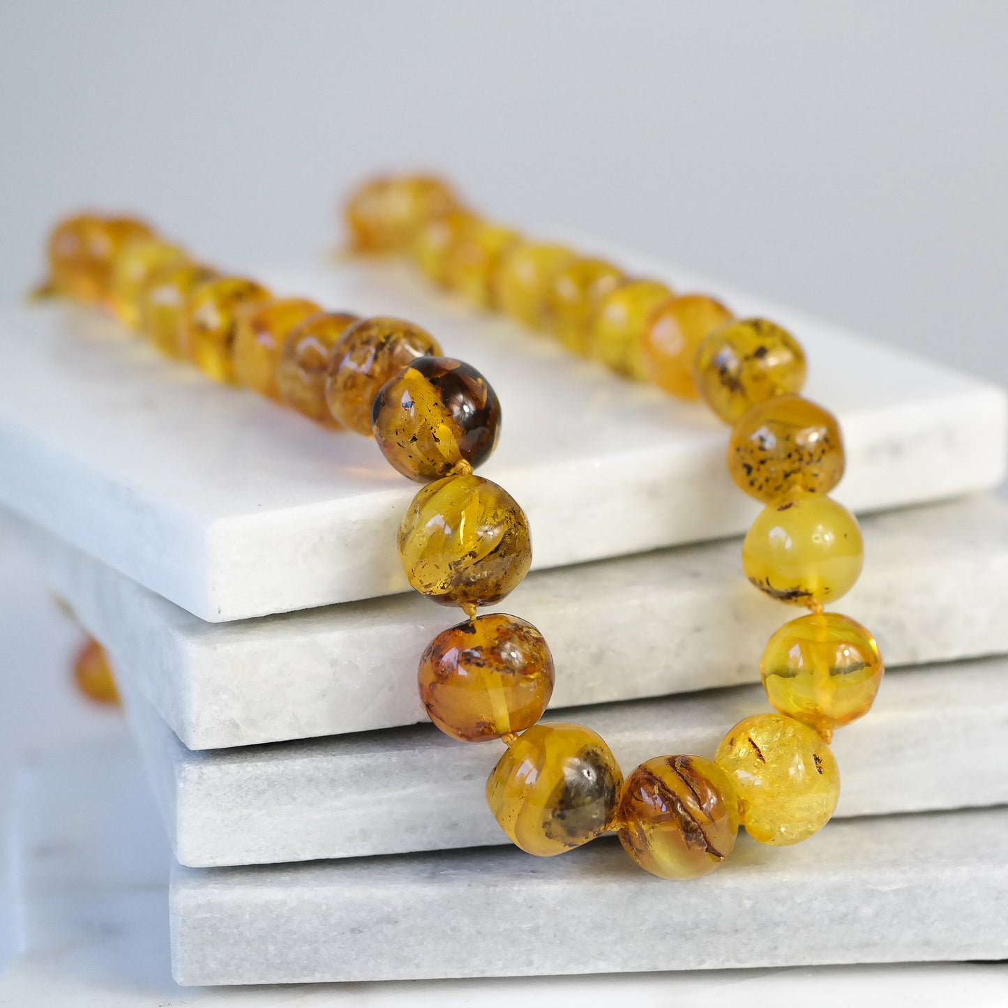 Statement natural Baltic amber necklace