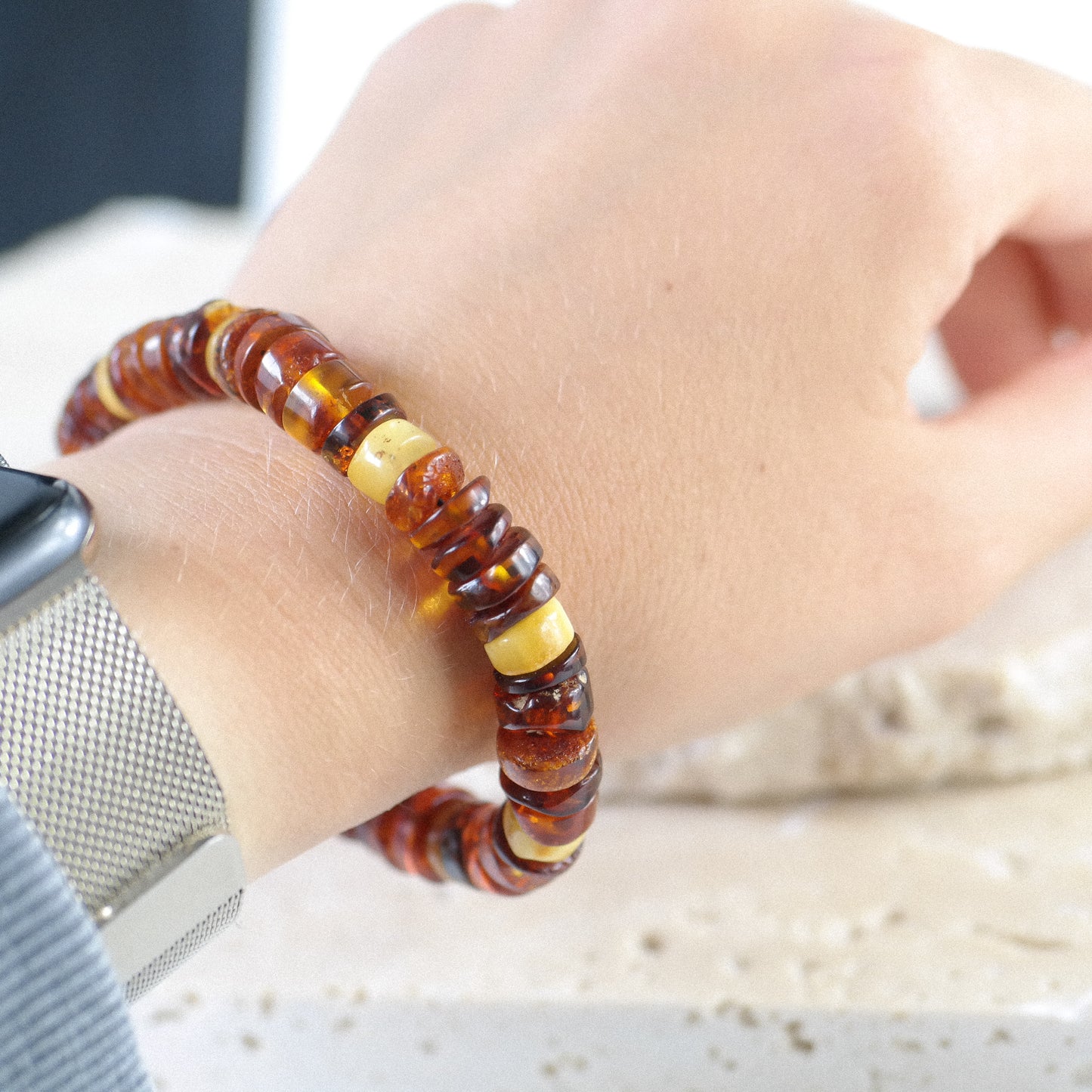 Cognac amber bracelet