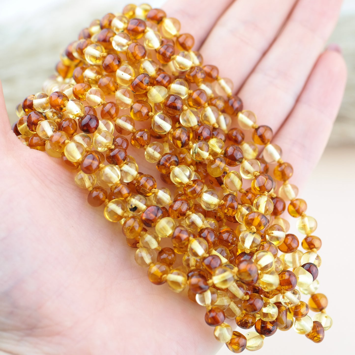 Natural Baltic amber necklace for kids