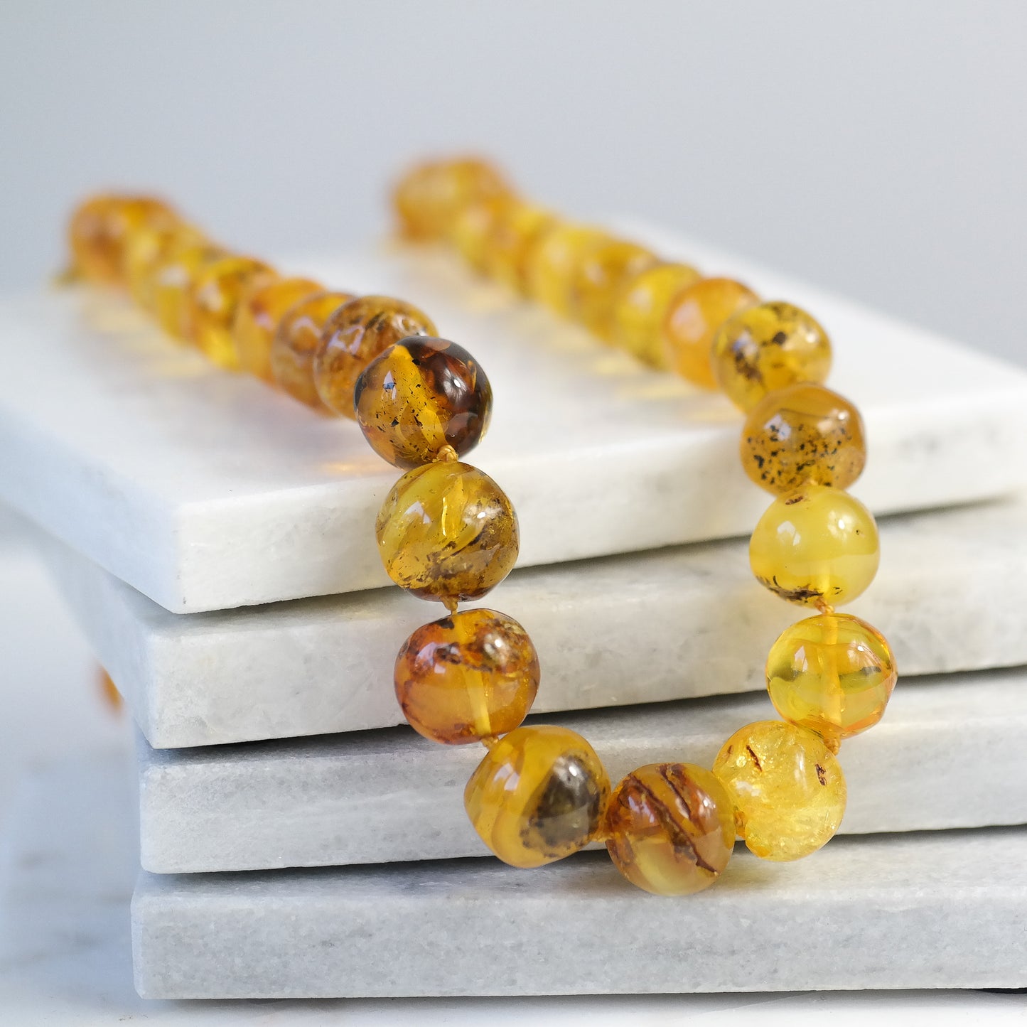 Statement natural Baltic amber necklace