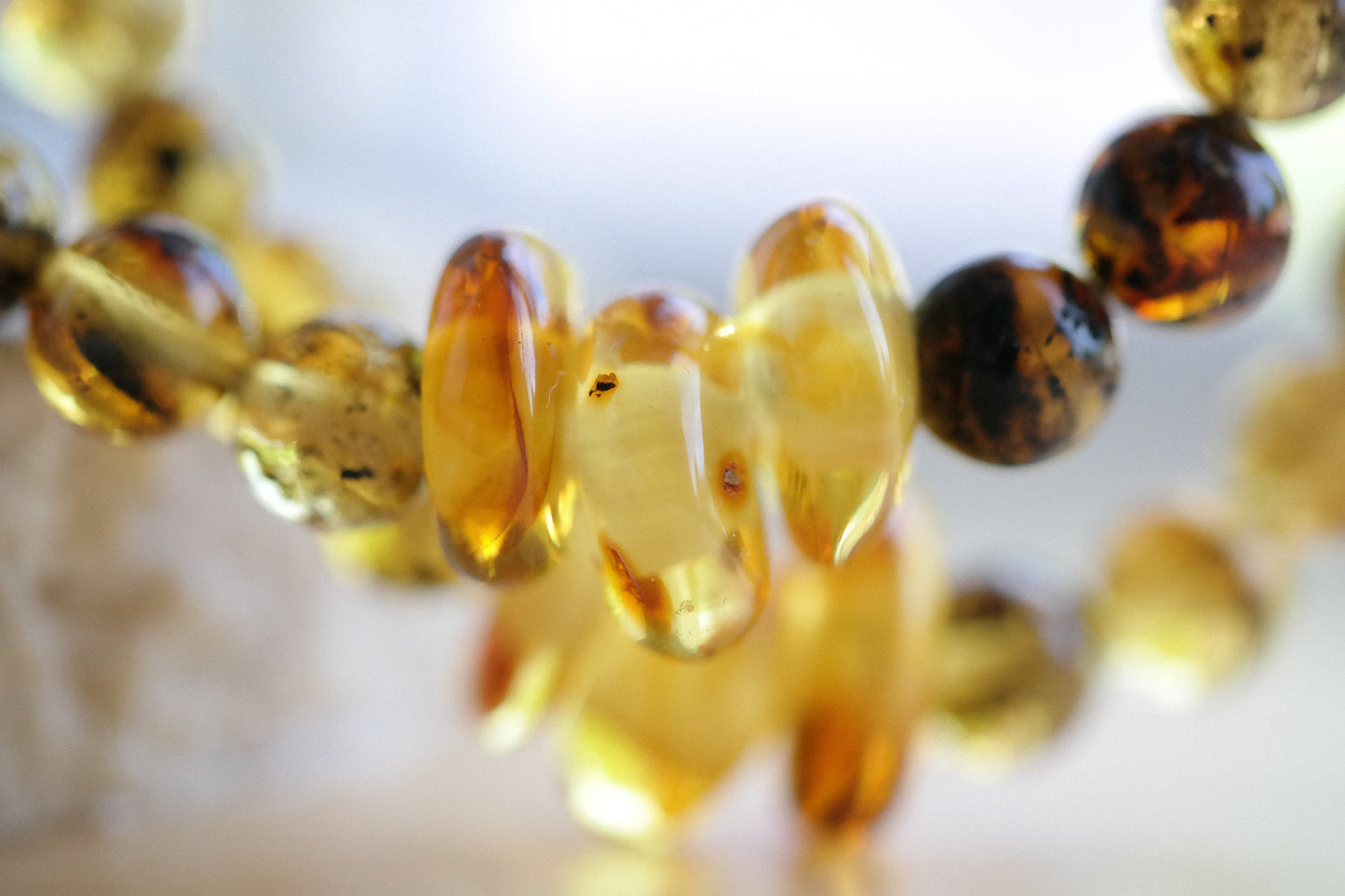 Beautiful lemony green amber bracelets for women