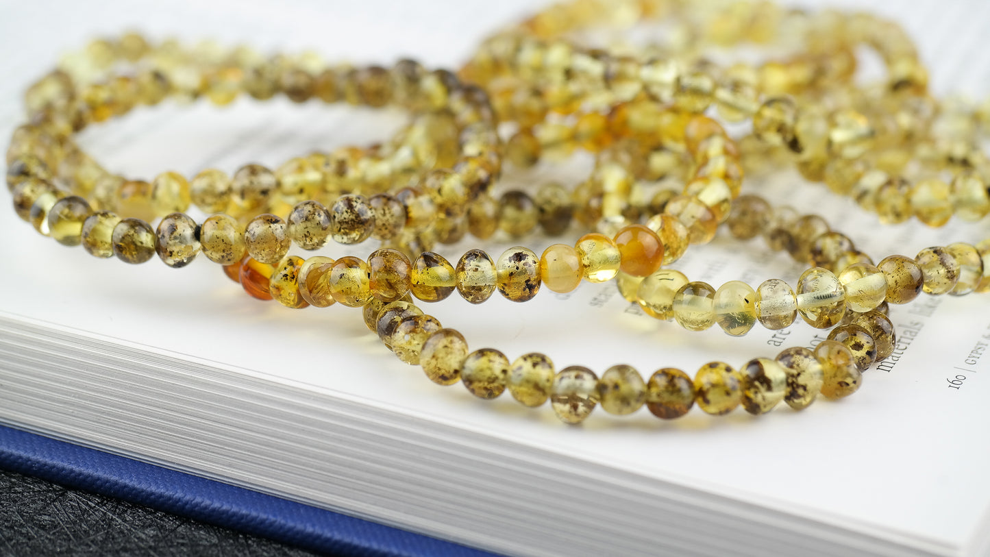 Beautiful lemony green amber bracelets