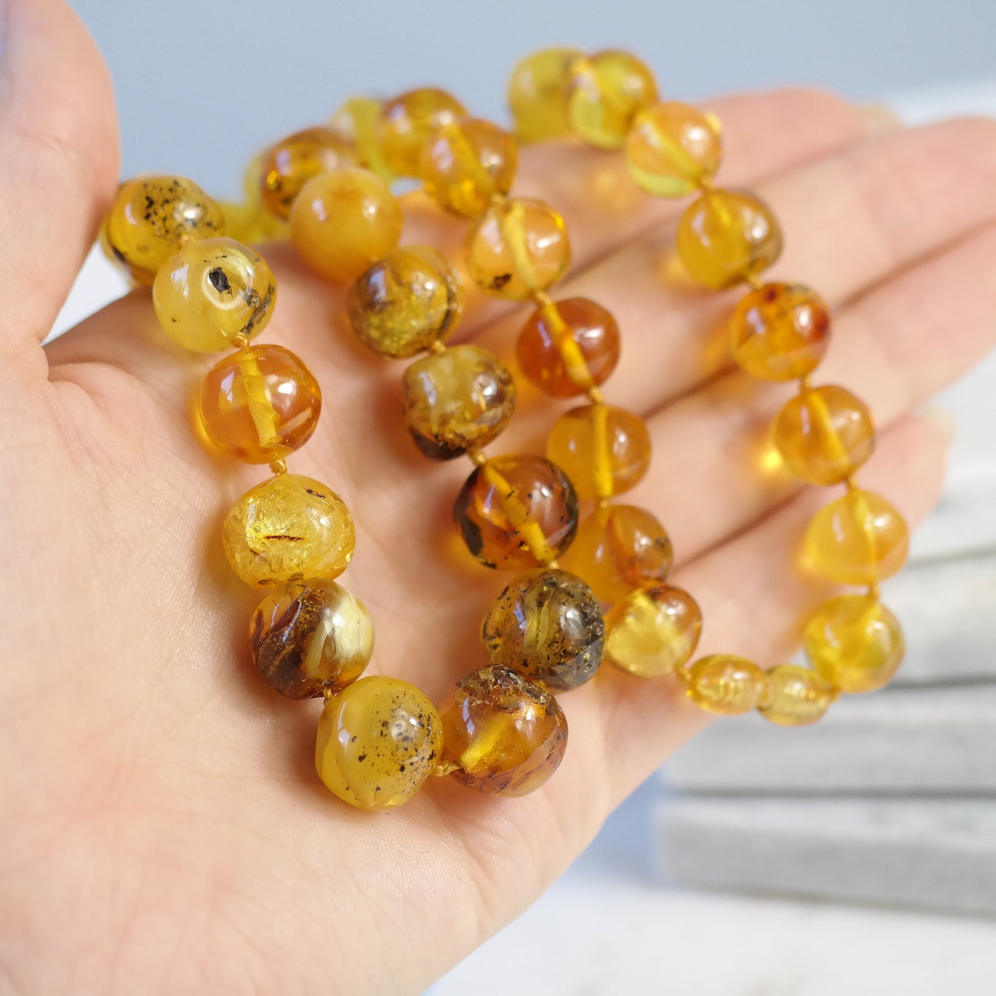 Statement natural Baltic amber necklace