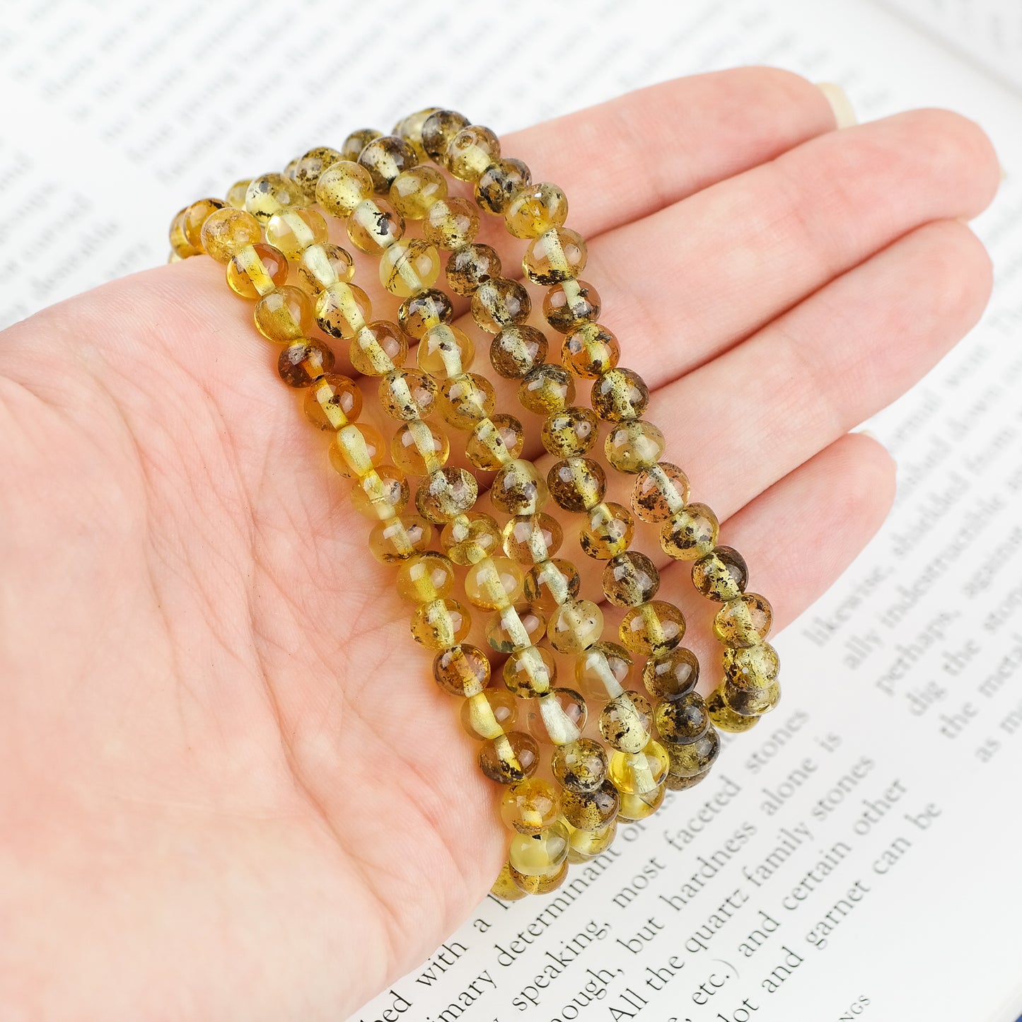 Beautiful lemony green amber bracelets