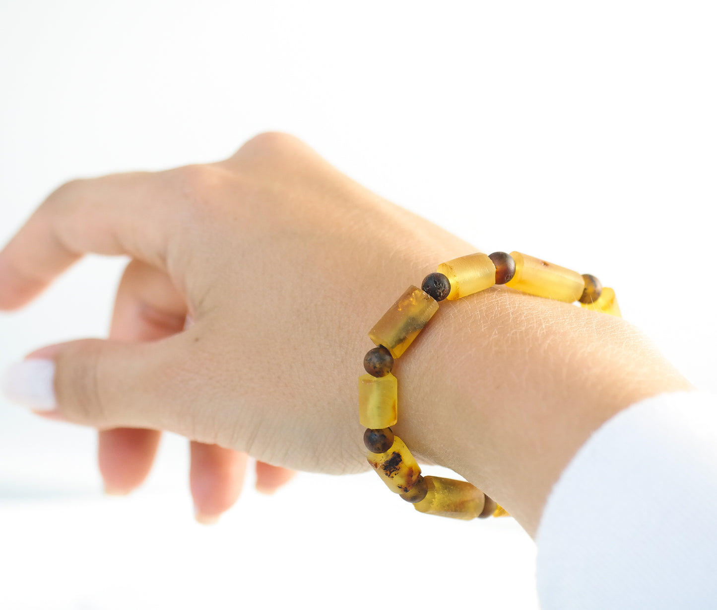 Raw lemon amber bracelet for men and women