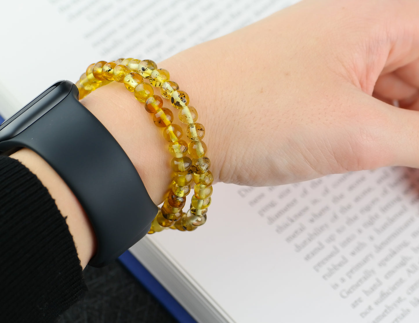Beautiful lemony green amber bracelets