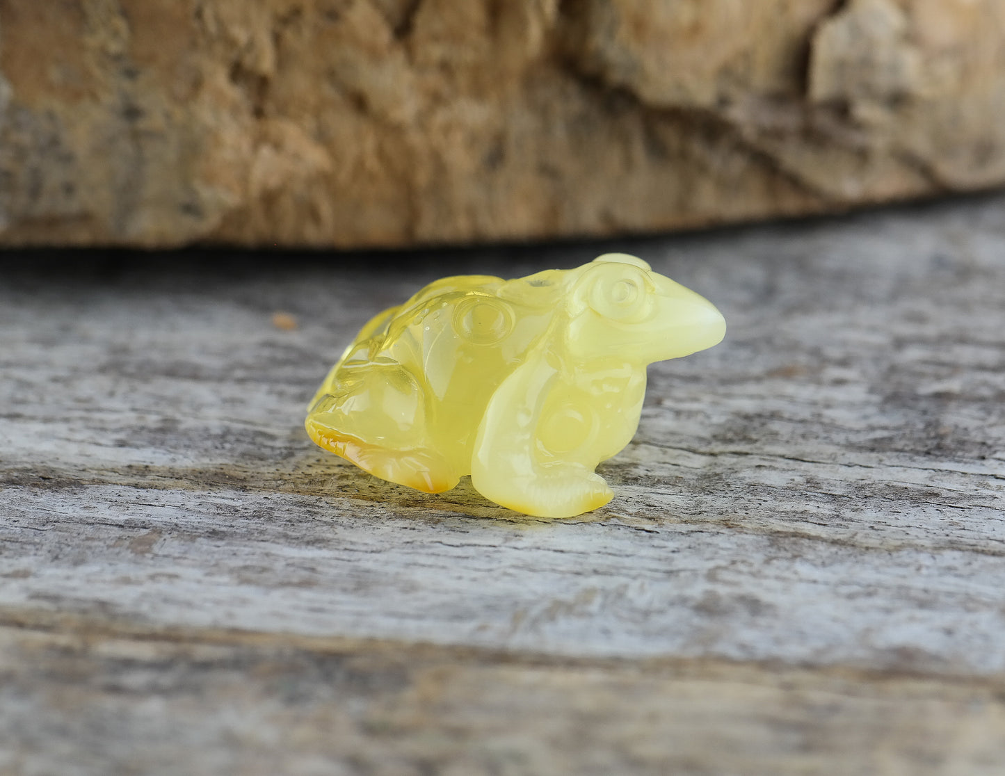 Stunning frog figurine from natural Baltic amber