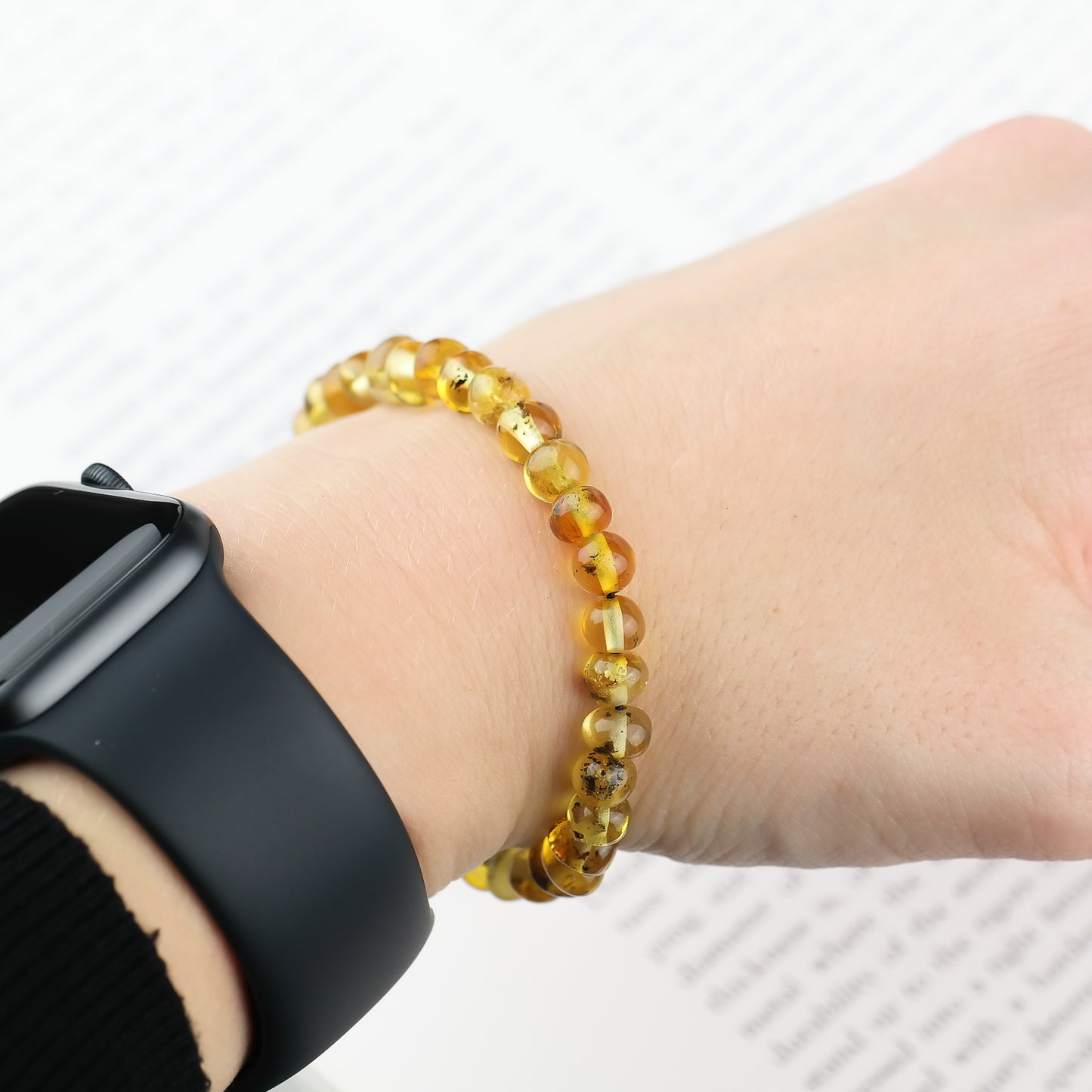 Beautiful lemony green amber bracelets