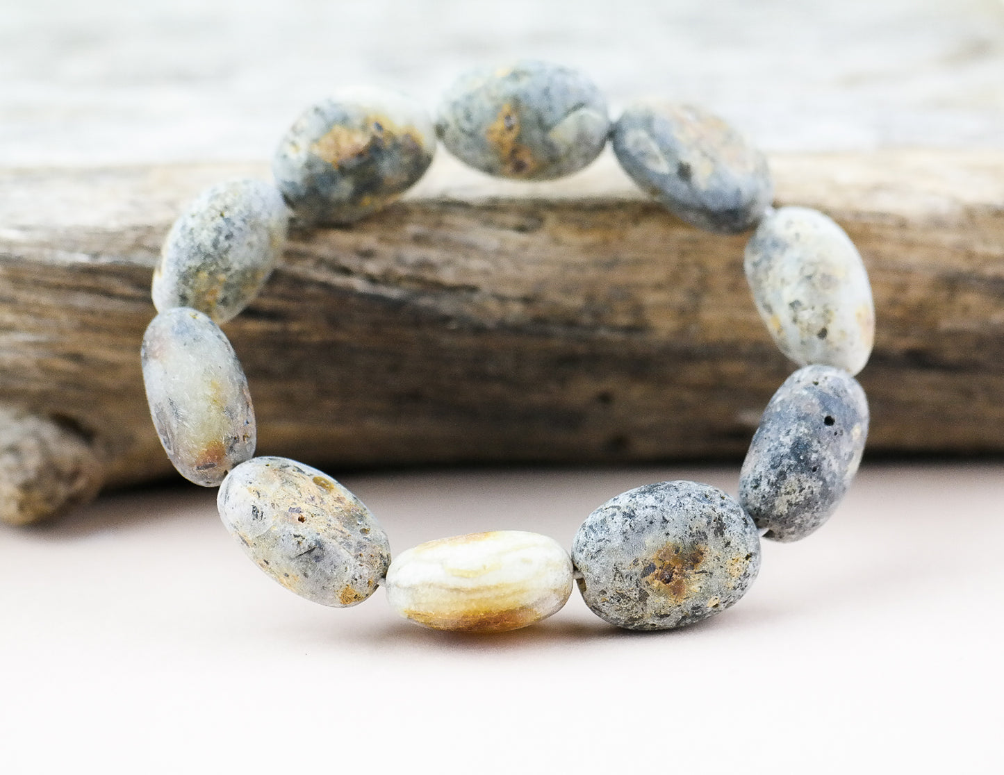 Unique raw amber bracelet for women