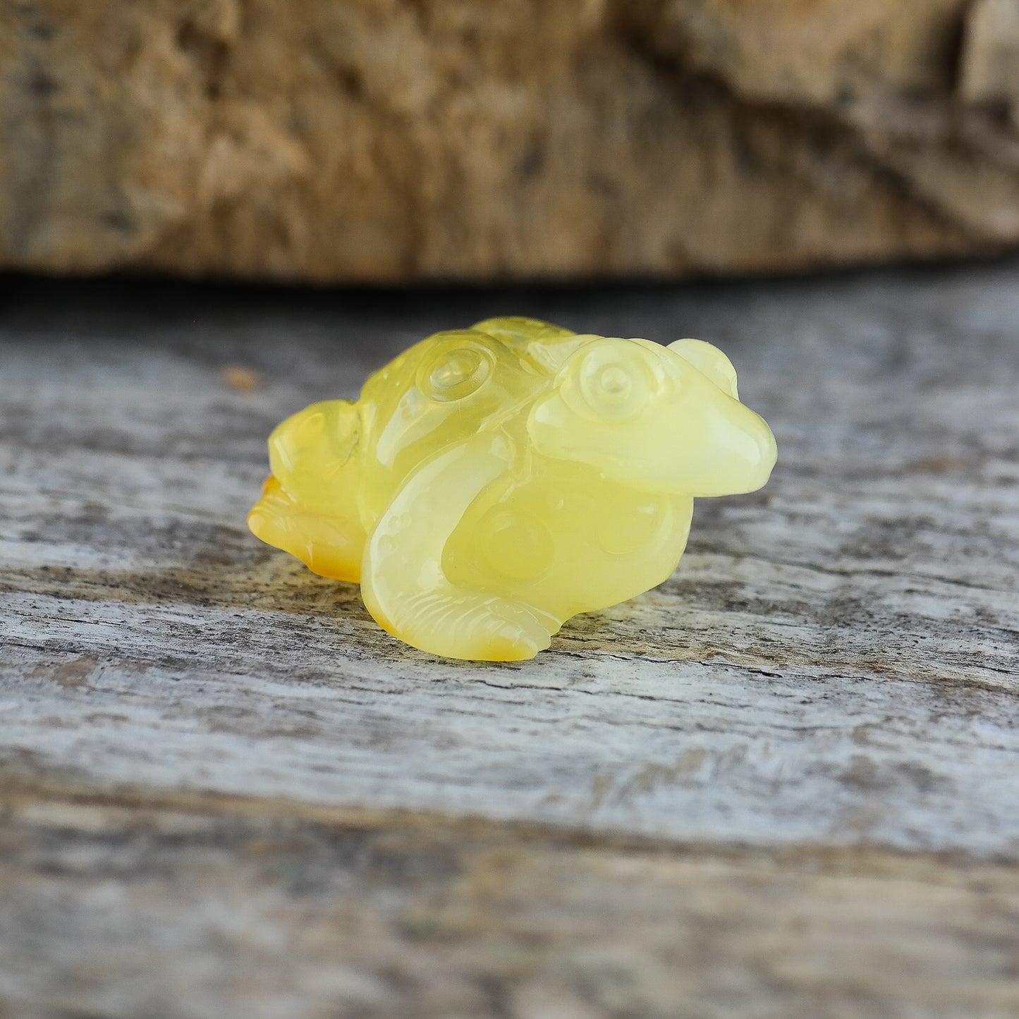 Stunning frog figurine from natural Baltic amber