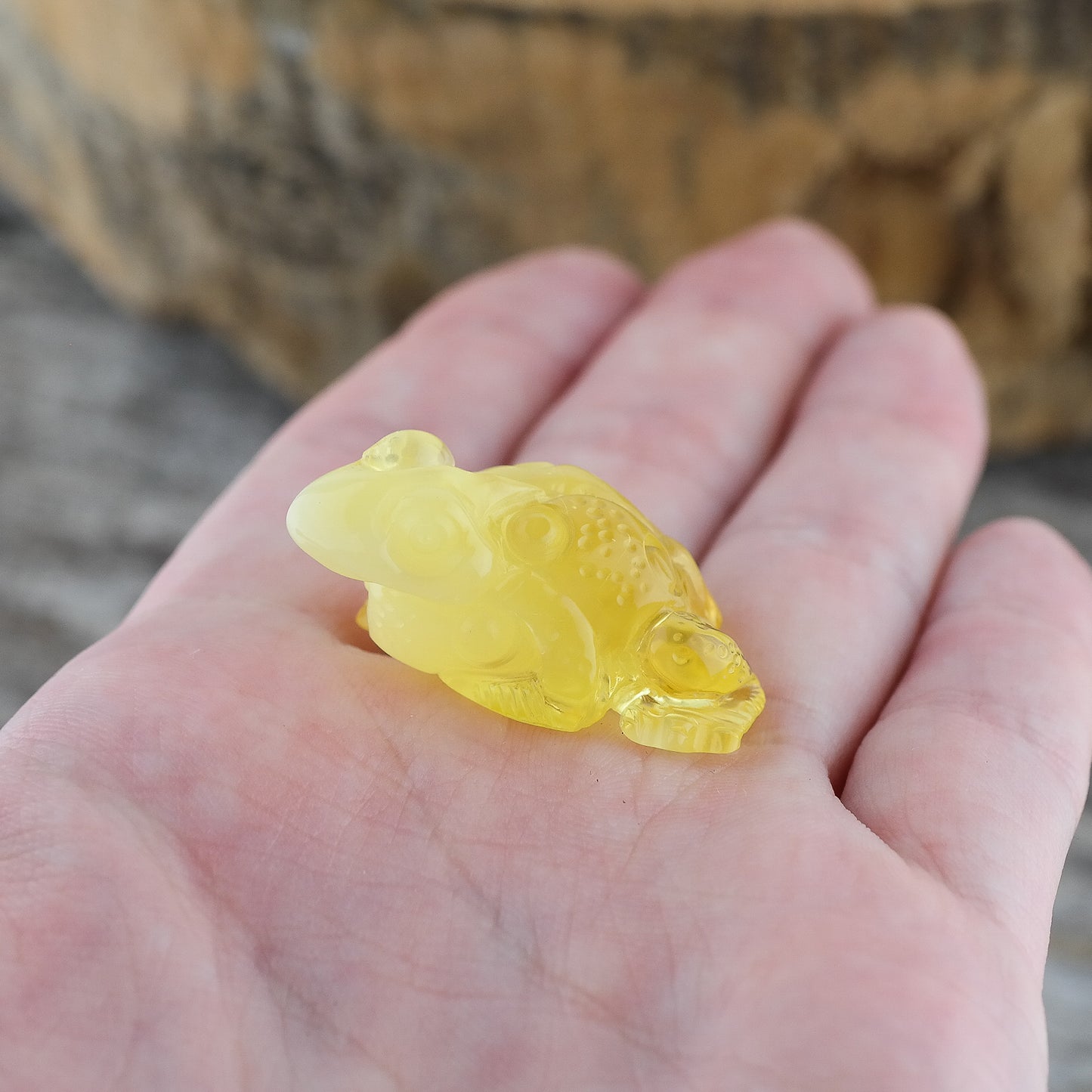 Stunning frog figurine from natural Baltic amber