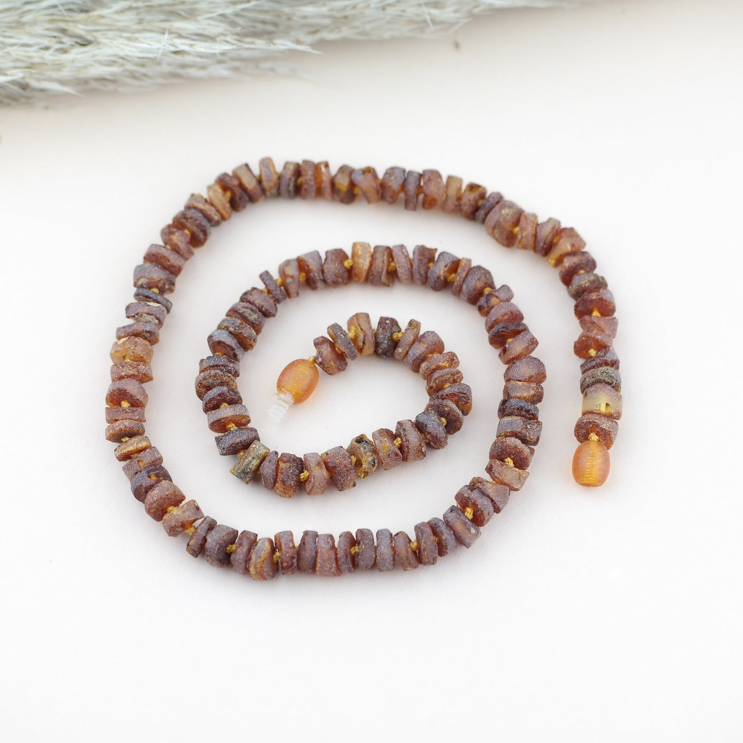 Raw cognac amber necklace for men and women