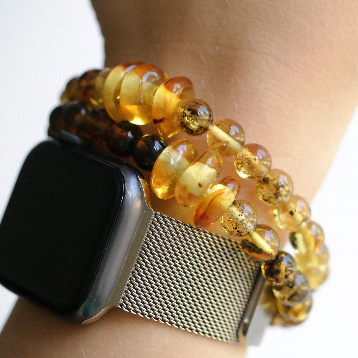Beautiful lemony green amber bracelets for women