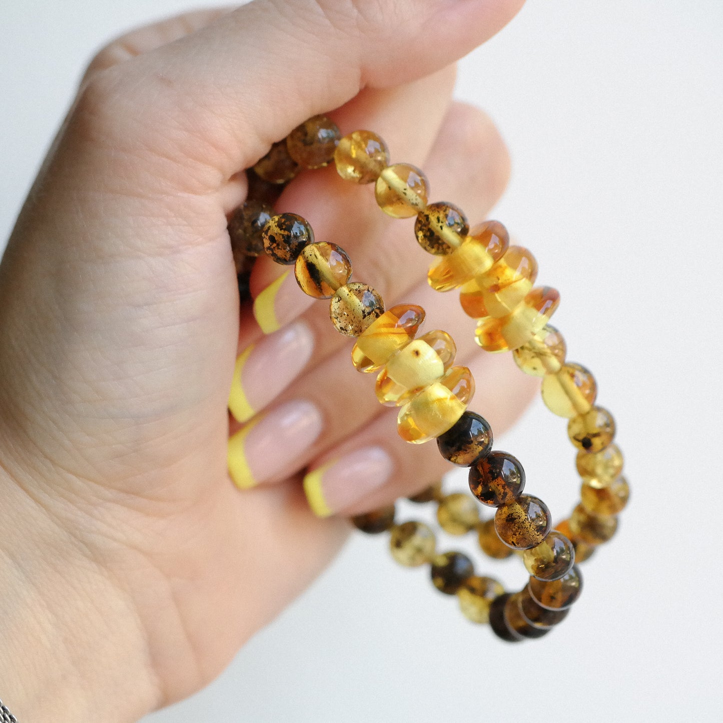 Beautiful lemony green amber bracelets for women