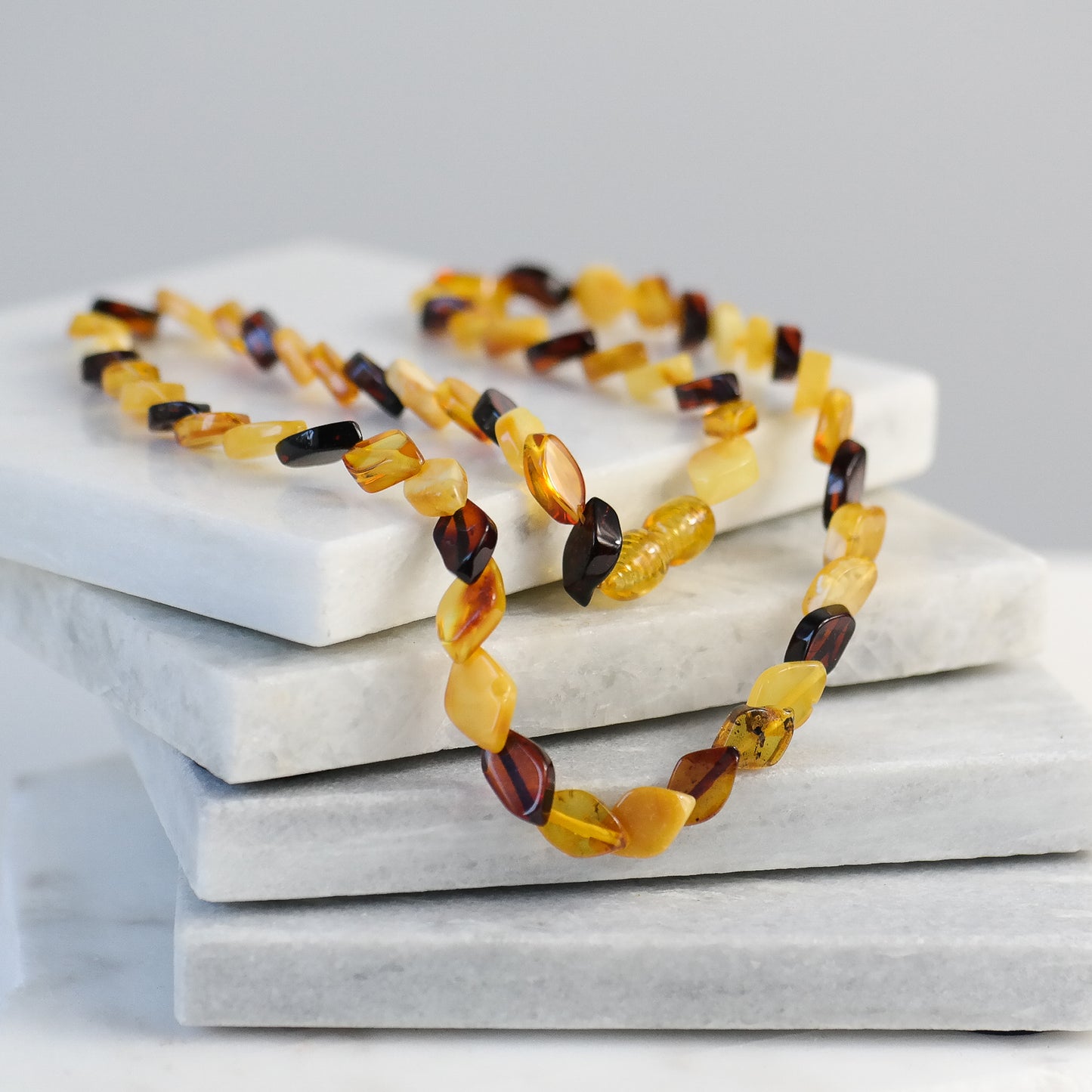 Chic and delicate natural Baltic amber necklace