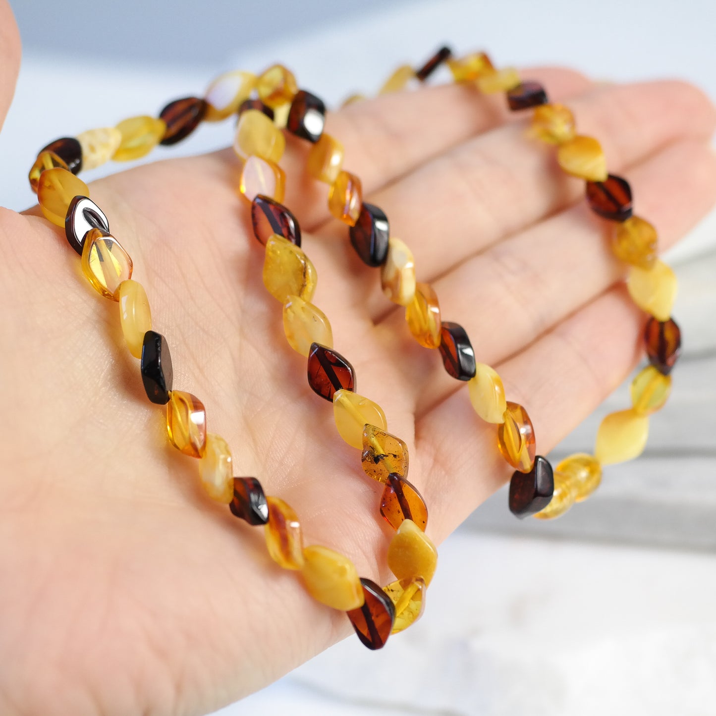 Chic and delicate natural Baltic amber necklace